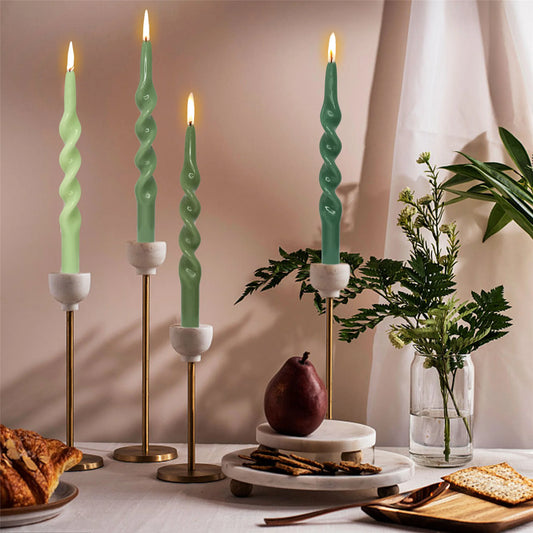 Bougies chandelles twistées Minali (pack de 4)
